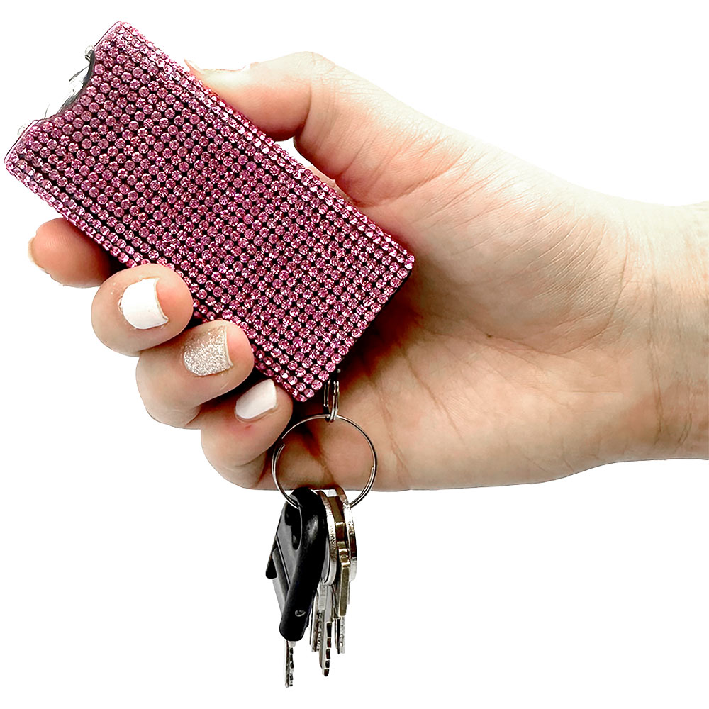 Rhinestun Keychain Stun Gun Pink view 5